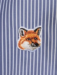 Classic Fox Head Poplin Shirt Stripe Print