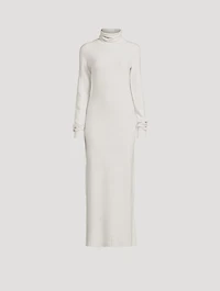Fair Trade Cashmere AI-Inspired Turtleneck Sweater Dress