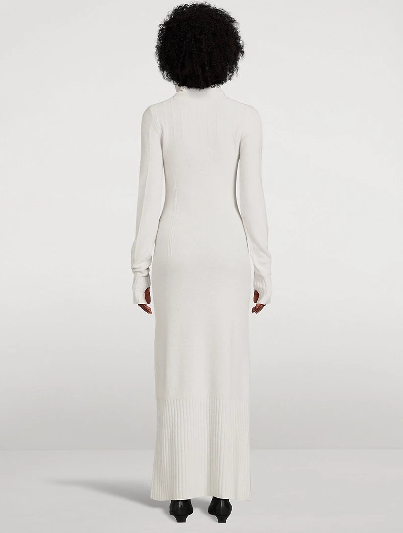 Fair Trade Cashmere AI-Inspired Turtleneck Sweater Dress