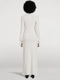Fair Trade Cashmere AI-Inspired Turtleneck Sweater Dress