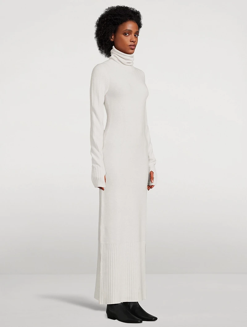Fair Trade Cashmere AI-Inspired Turtleneck Sweater Dress