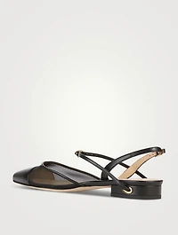 Vittorio Leather And Mesh Slingback Flats