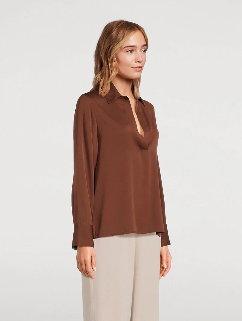 Stretch Silk Polo Shirt