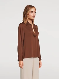 Stretch Silk Polo Shirt