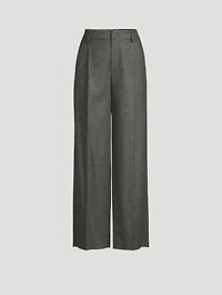 Wide-Leg Trousers Micro Check Print