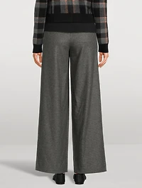 Wide-Leg Trousers Micro Check Print