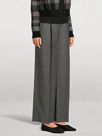 Wide-Leg Trousers Micro Check Print