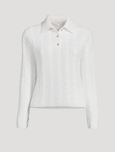 Cable-Knit Polo Sweater