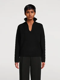 Ribbed Polo Sweater