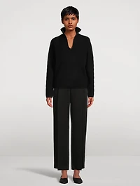 Ribbed Polo Sweater