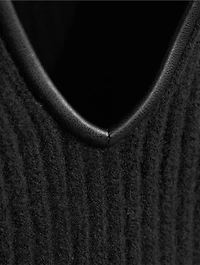Ribbed Polo Sweater