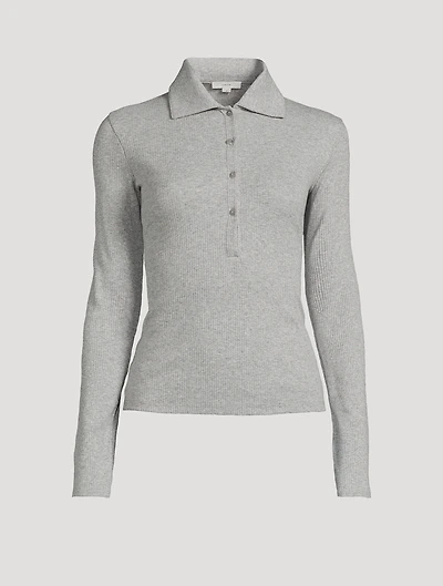 Ribbed Cotton Polo Shirt