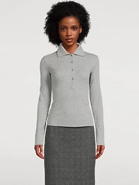 Ribbed Cotton Polo Shirt
