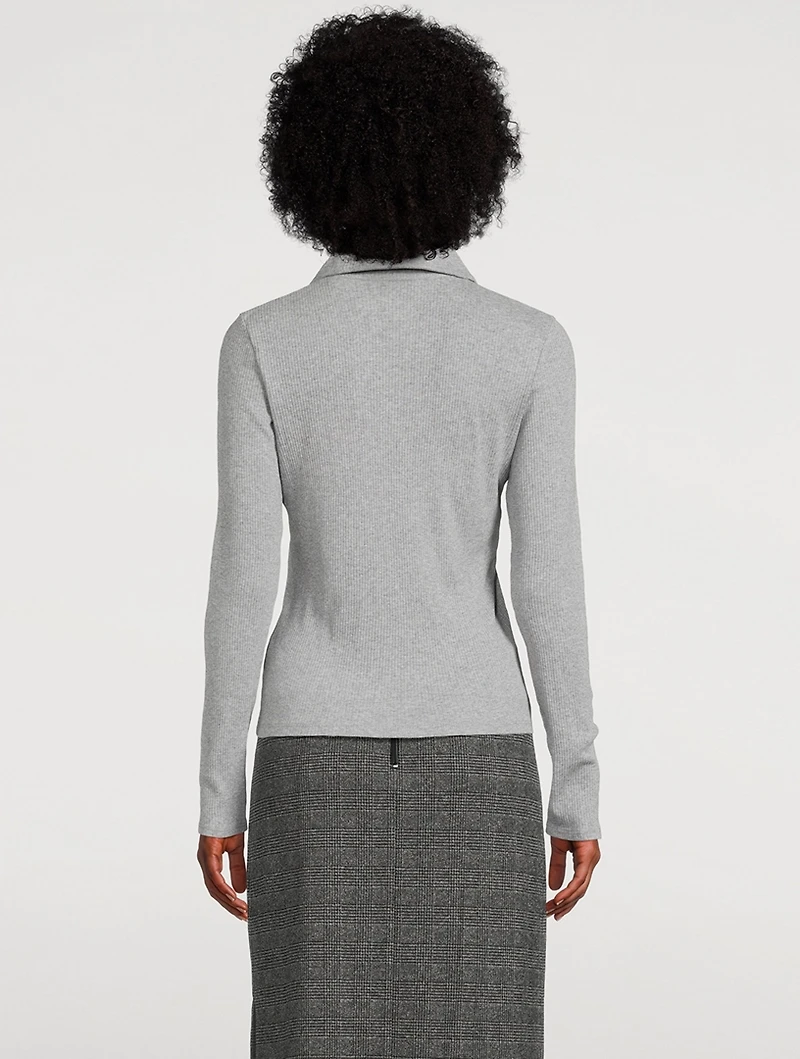 Ribbed Cotton Polo Shirt