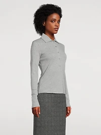 Ribbed Cotton Polo Shirt