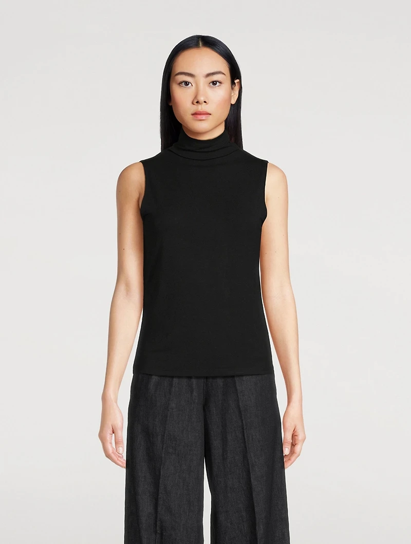 Sleeveless Turtleneck Top