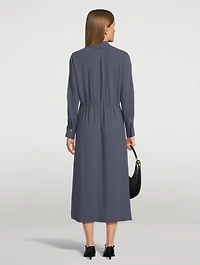 Wrap-Front Midi Dress