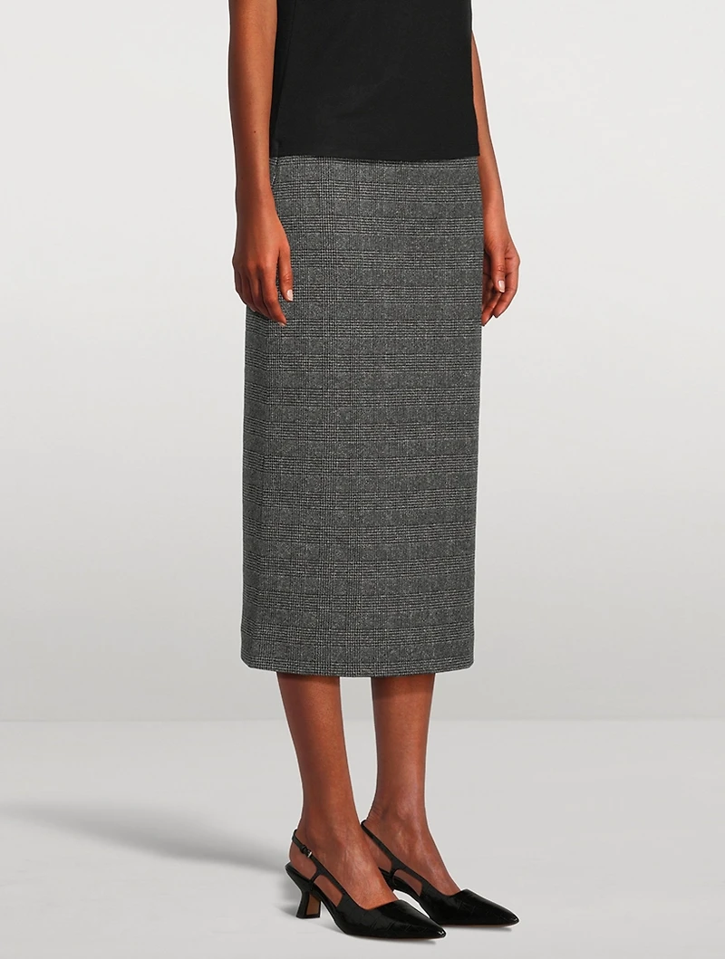 Glen Plaid Pencil Skirt