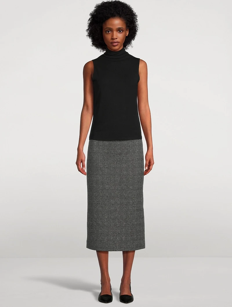 Glen Plaid Pencil Skirt