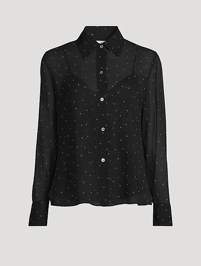 Silk Shirt Polka Dot Print