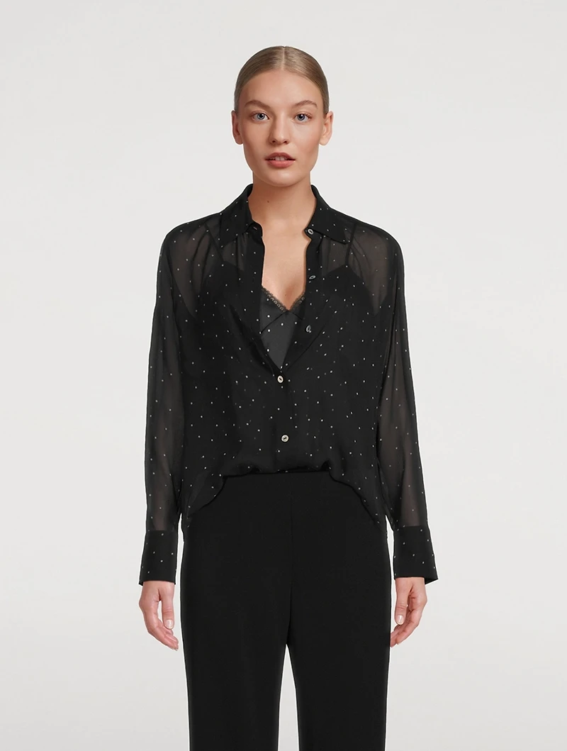 Silk Shirt Polka Dot Print