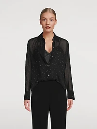 Silk Shirt Polka Dot Print