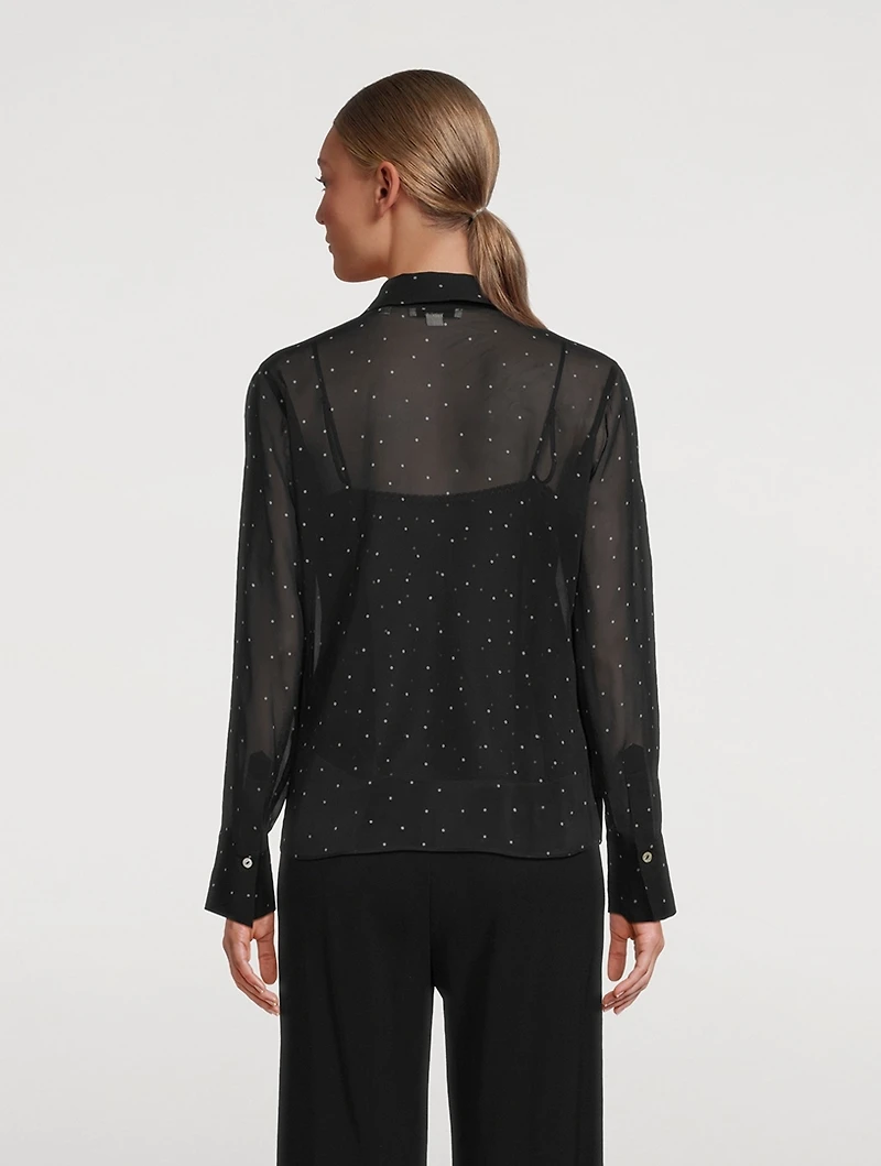 Silk Shirt Polka Dot Print