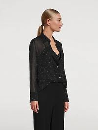 Silk Shirt Polka Dot Print