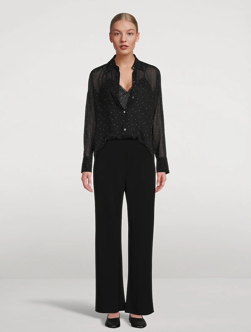 Silk Shirt Polka Dot Print