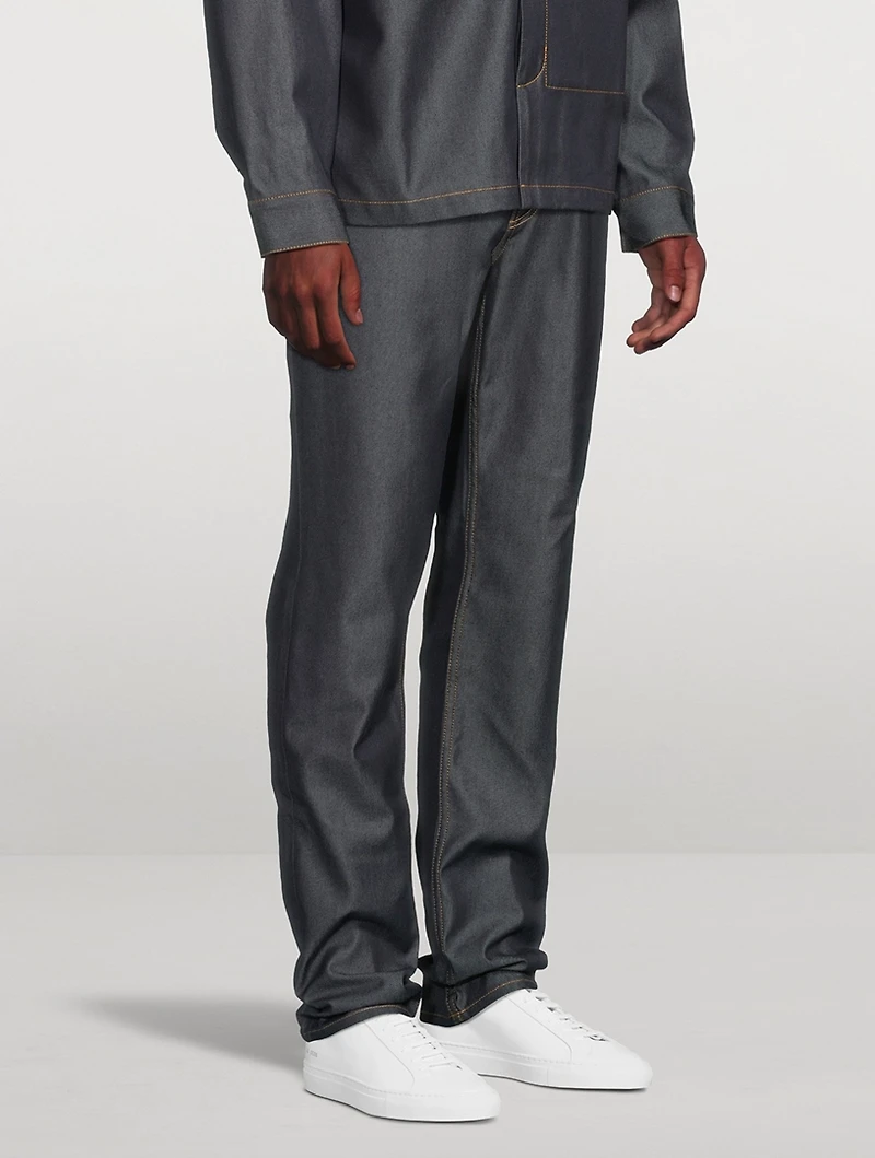 Skinny Straight Denim Pants