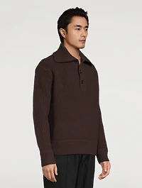 Mudra Wool Long-Sleeve Polo Shirt