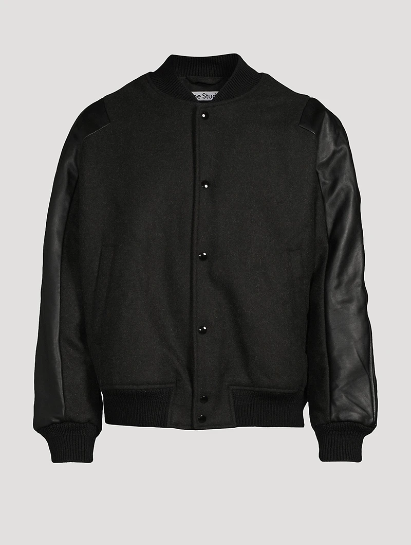 Mixed-Media Bomber Jacket