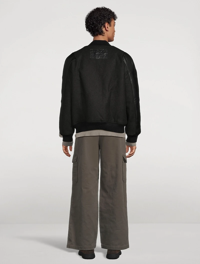 Mixed-Media Bomber Jacket