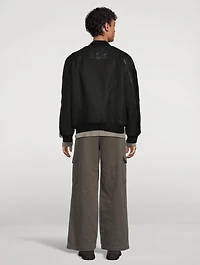 Mixed-Media Bomber Jacket