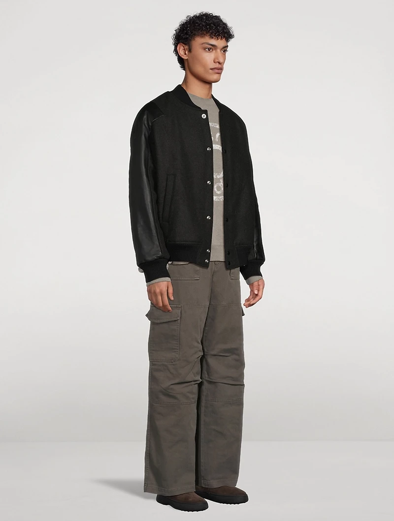 Mixed-Media Bomber Jacket