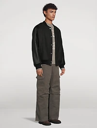 Mixed-Media Bomber Jacket