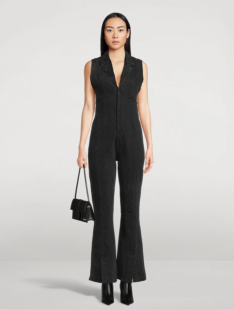 CRVY Ring The Alarm Denim Jumpsuit