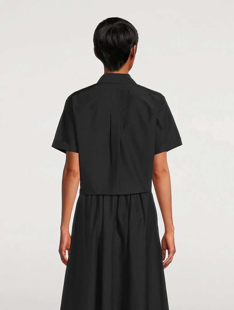 Tie-Front Poplin Shirt