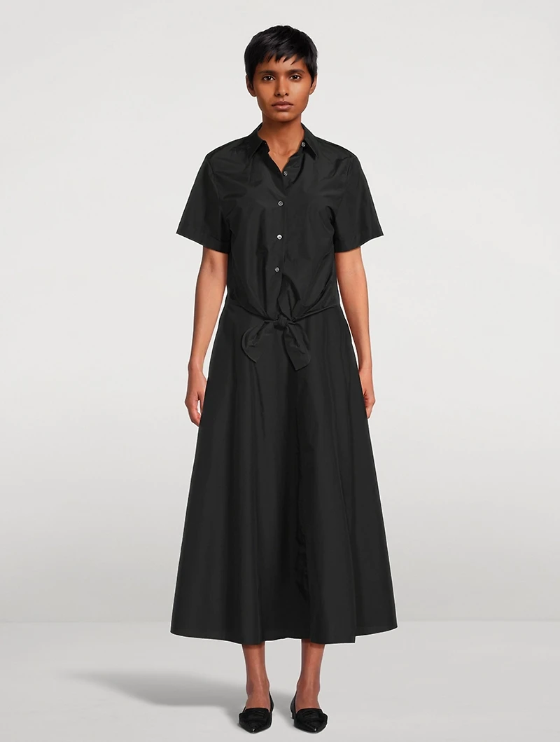 Tie-Front Poplin Shirt