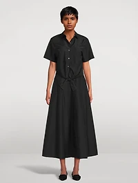 Tie-Front Poplin Shirt