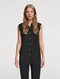 Sleeveless Poplin Shirt