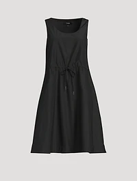 Drawstring Poplin Midi Dress