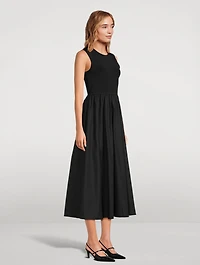 Mixed-Media Midi Dress