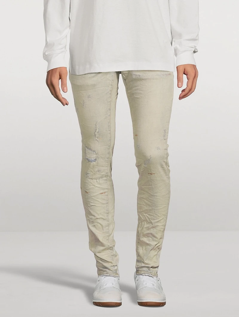 P001 Oil Repair Skinny Jeans