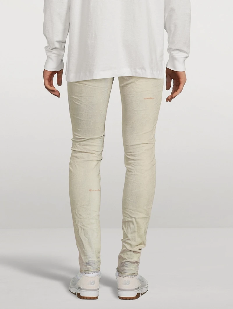 P001 Oil Repair Skinny Jeans