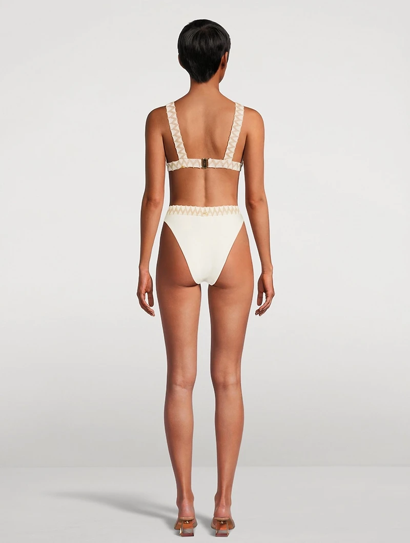 Jute-Trimmed Bikini Top