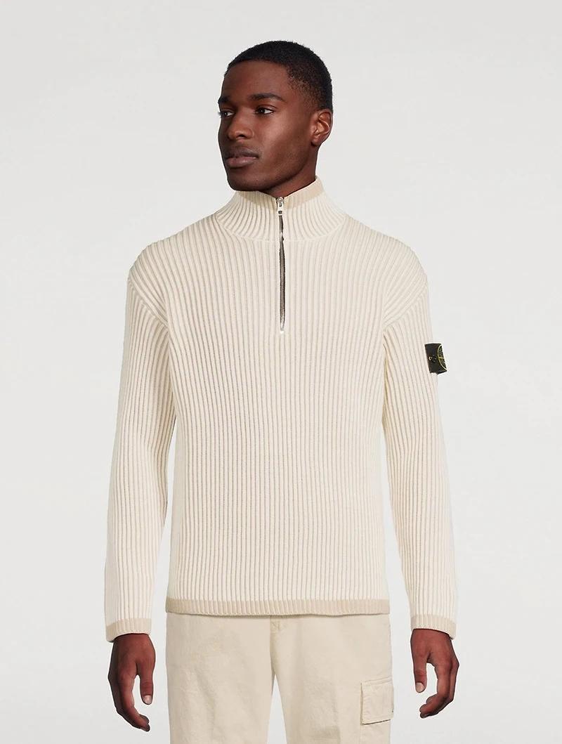 Mockneck Ribbed Sweater