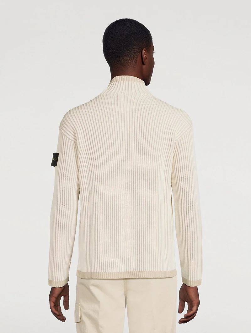 Mockneck Ribbed Sweater
