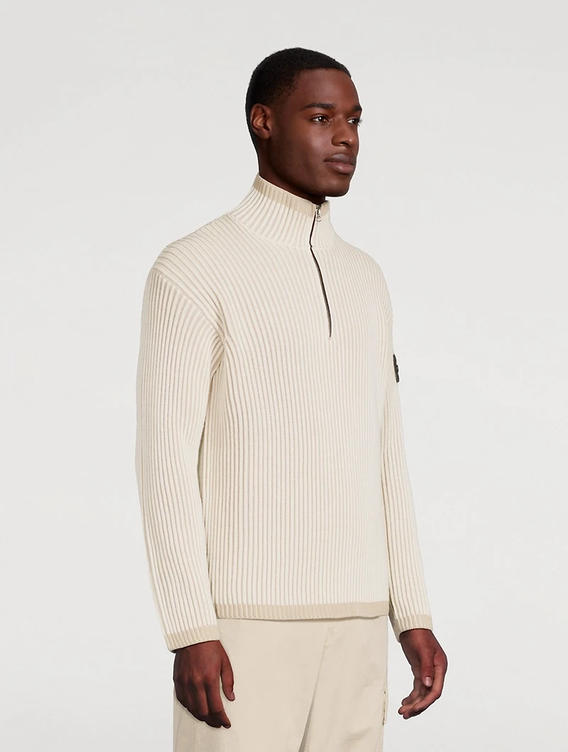 Mockneck Ribbed Sweater