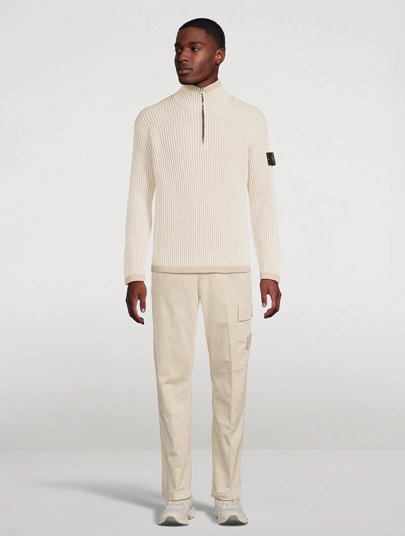 Mockneck Ribbed Sweater